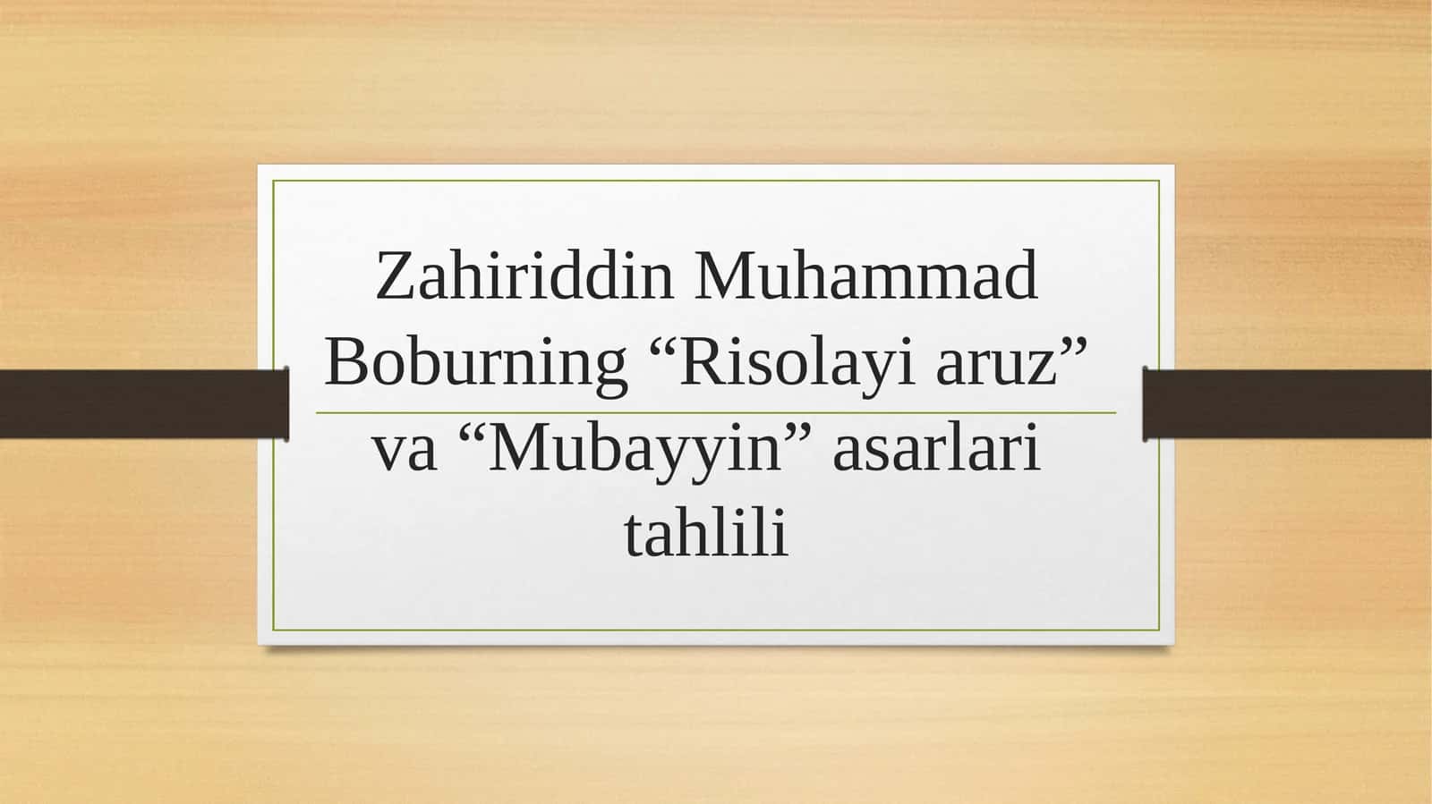 ''Risolayi aruz'' va ''Mezon ul avzon'' asarlari tahlili 1
