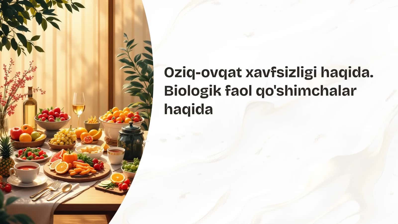 Oziq-ovqat xavfsizligi haqida. Biologik faol qo'shimchalar haqida 1