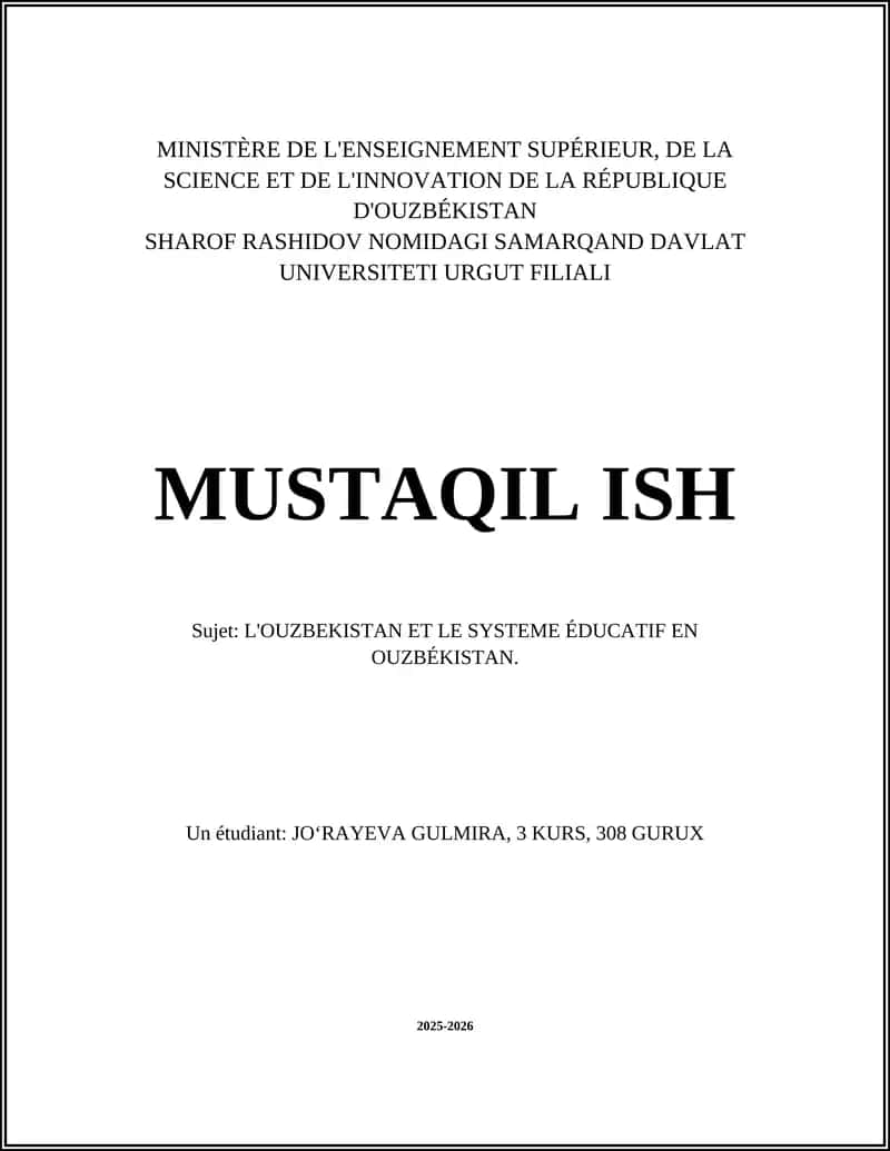 Histoire du système éducatif ouzbek depuis l'indépendance 1