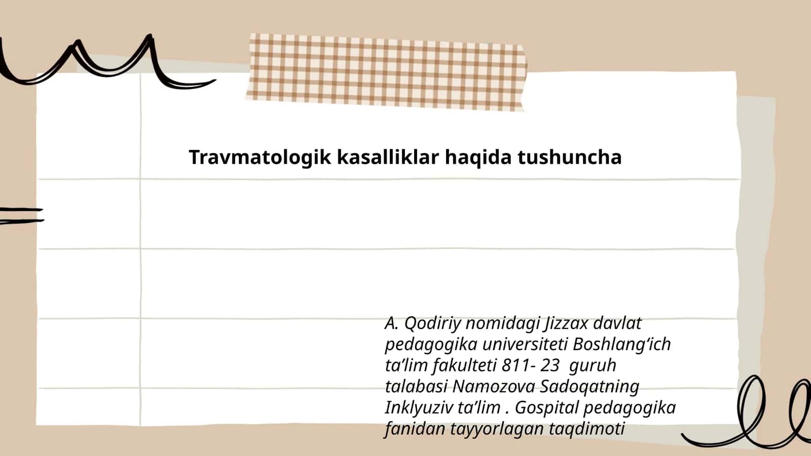 Travmatologik kasalliklar haqida tushuncha 1