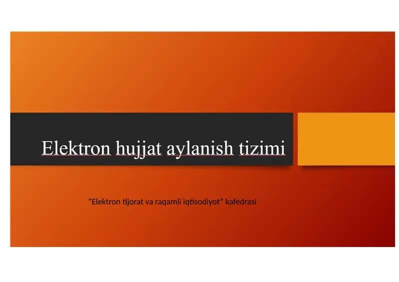 Elektrontijorat va raqamli iqtisodiyot 1