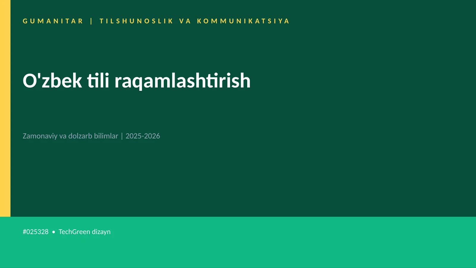 O'zbek tili raqamlashtirish 1