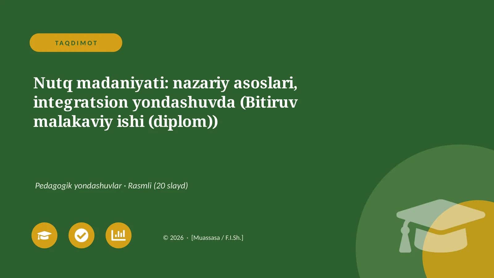 Nutq madaniyati: nazariy asoslari, integratsion yondashuvda (Bitiruv malakaviy ishi (diplom)) 1
