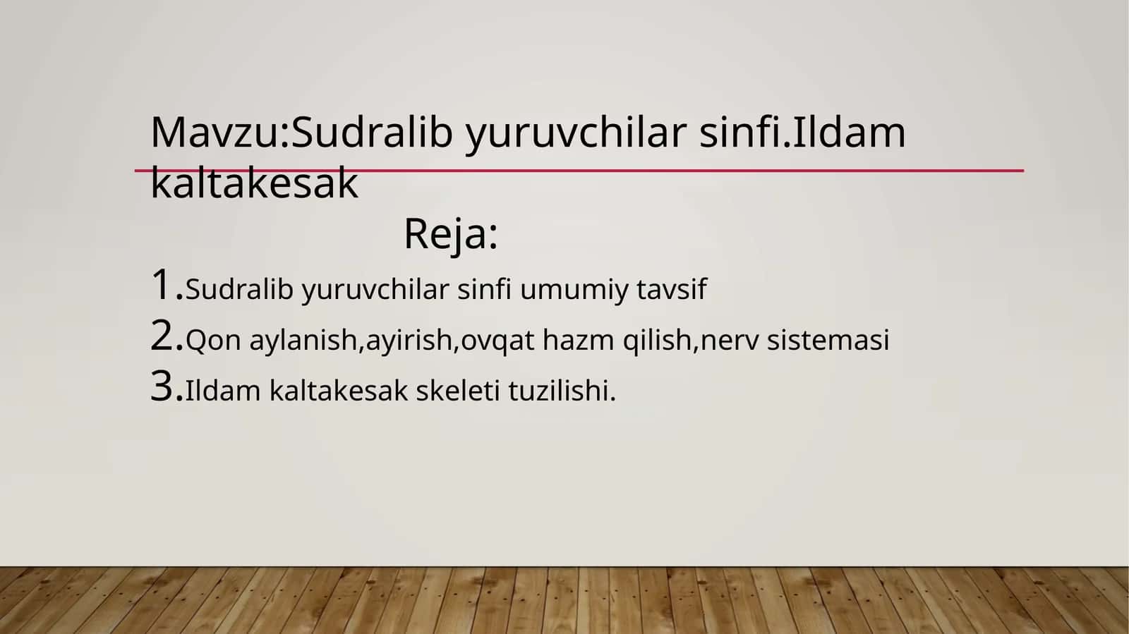 Sudralib yuruvchilar sinfi.Ildam kaltakesak 1