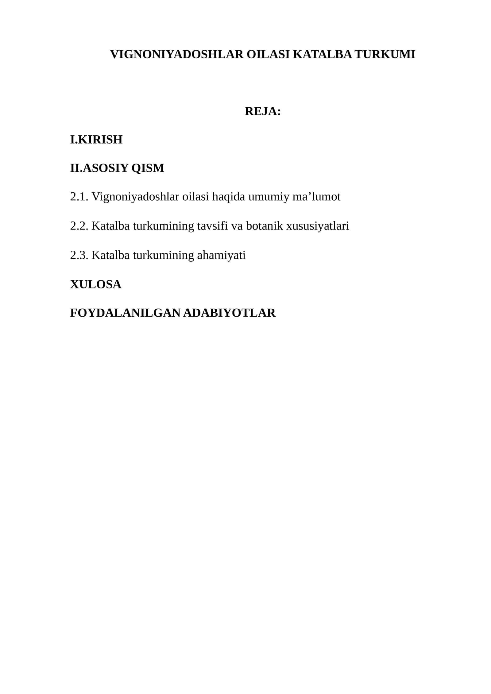 VIGNONIYADOSHLAR OILASI KATALBA TURKUMI 1