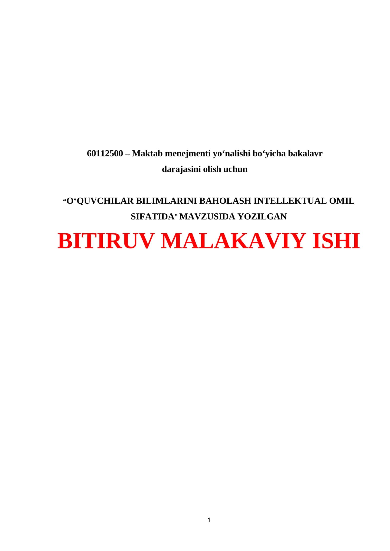 O‘QUVCHILAR BILIMLARINI BAHOLASH INTELLEKTUAL OMIL SIFATIDA 1