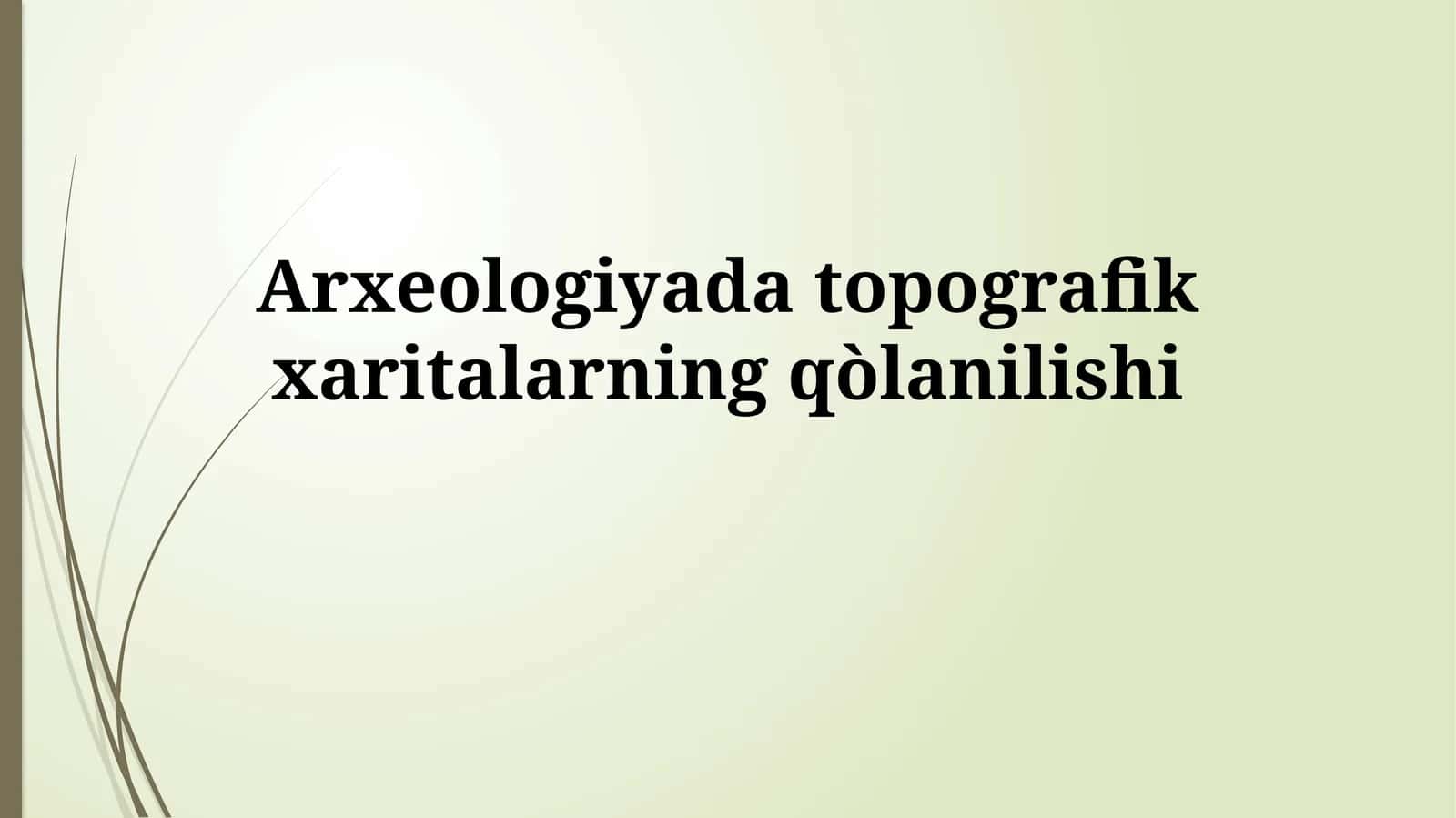 Topografik Xaritalarning Arxeologiyadagi Asosiy Qo'llanilishi 1