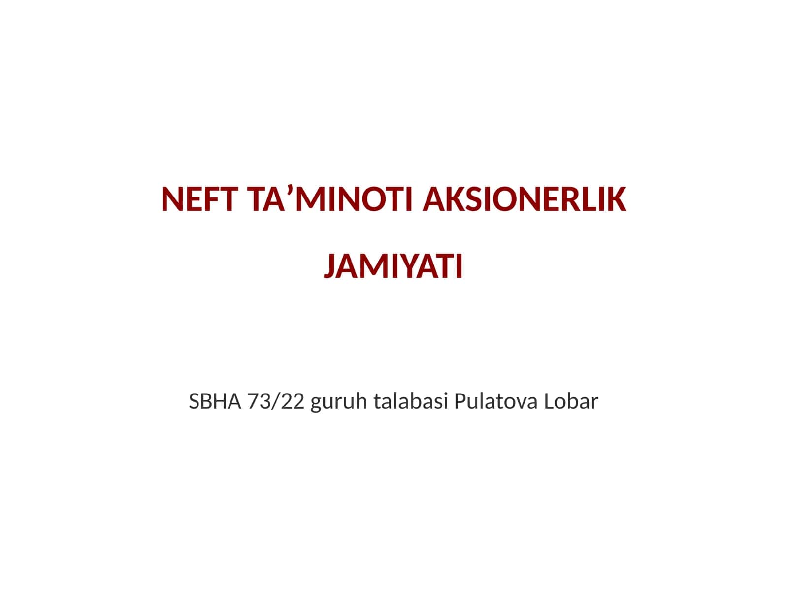 NEFT TAʼMINOTI AKSIONERLIK JAMIYATI 1