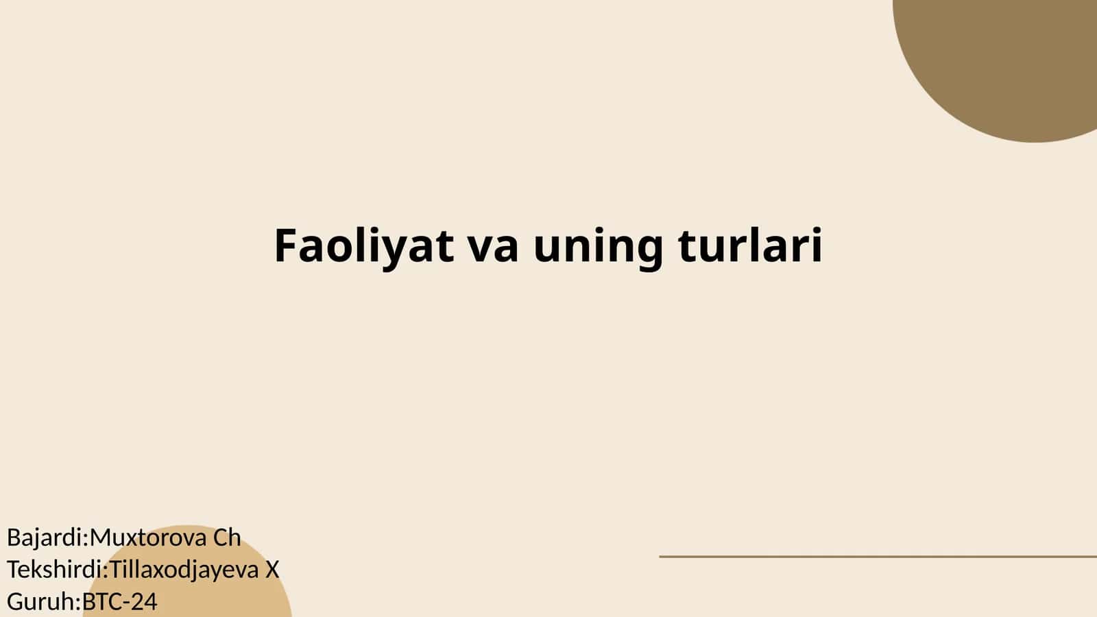 Psixologik Faoliyat va uning turlari 1