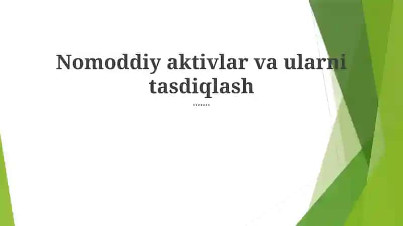 Qimmatli nomoddiy aktivlar