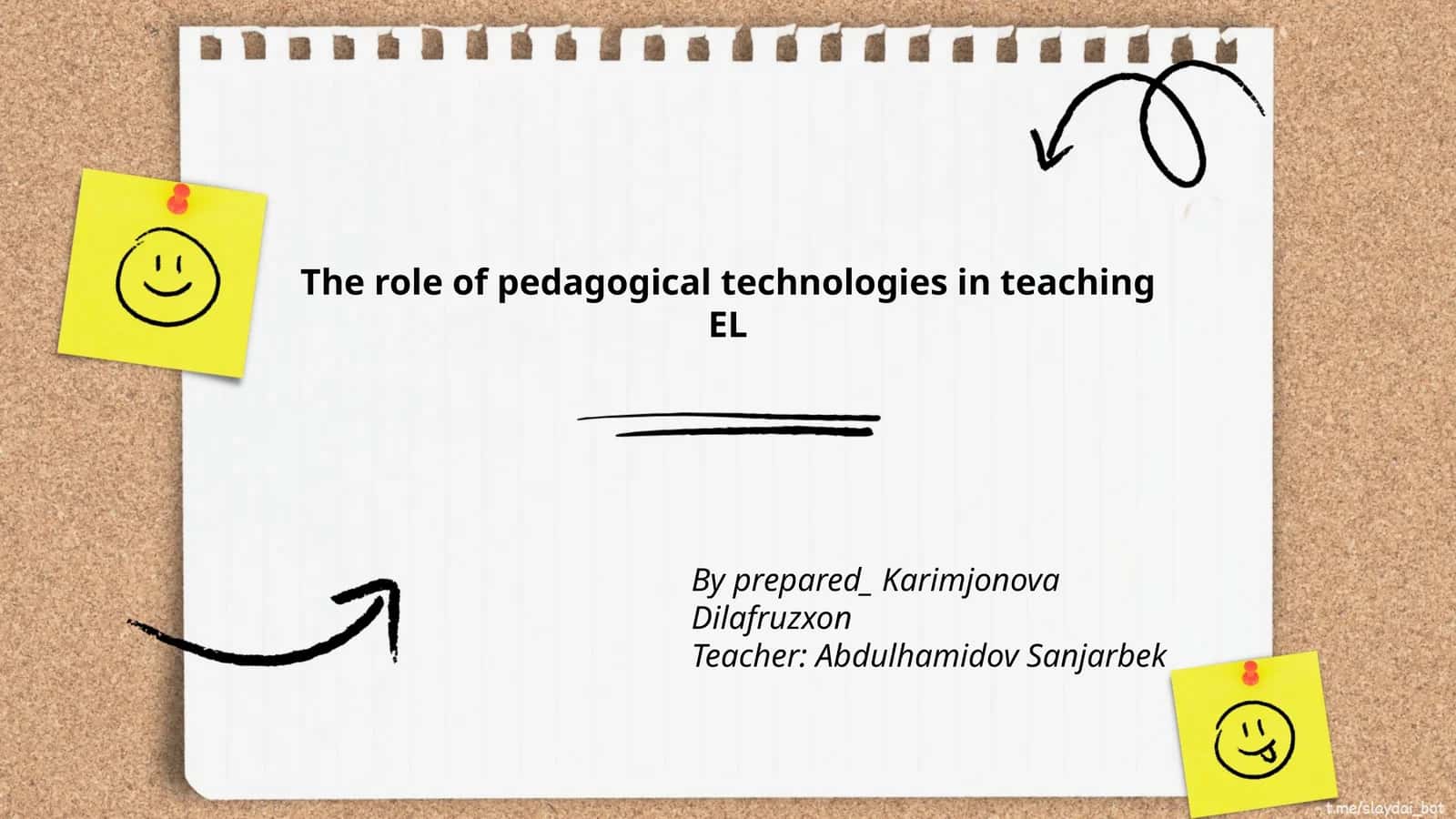 Pedagogical technologies in teaching EL 1