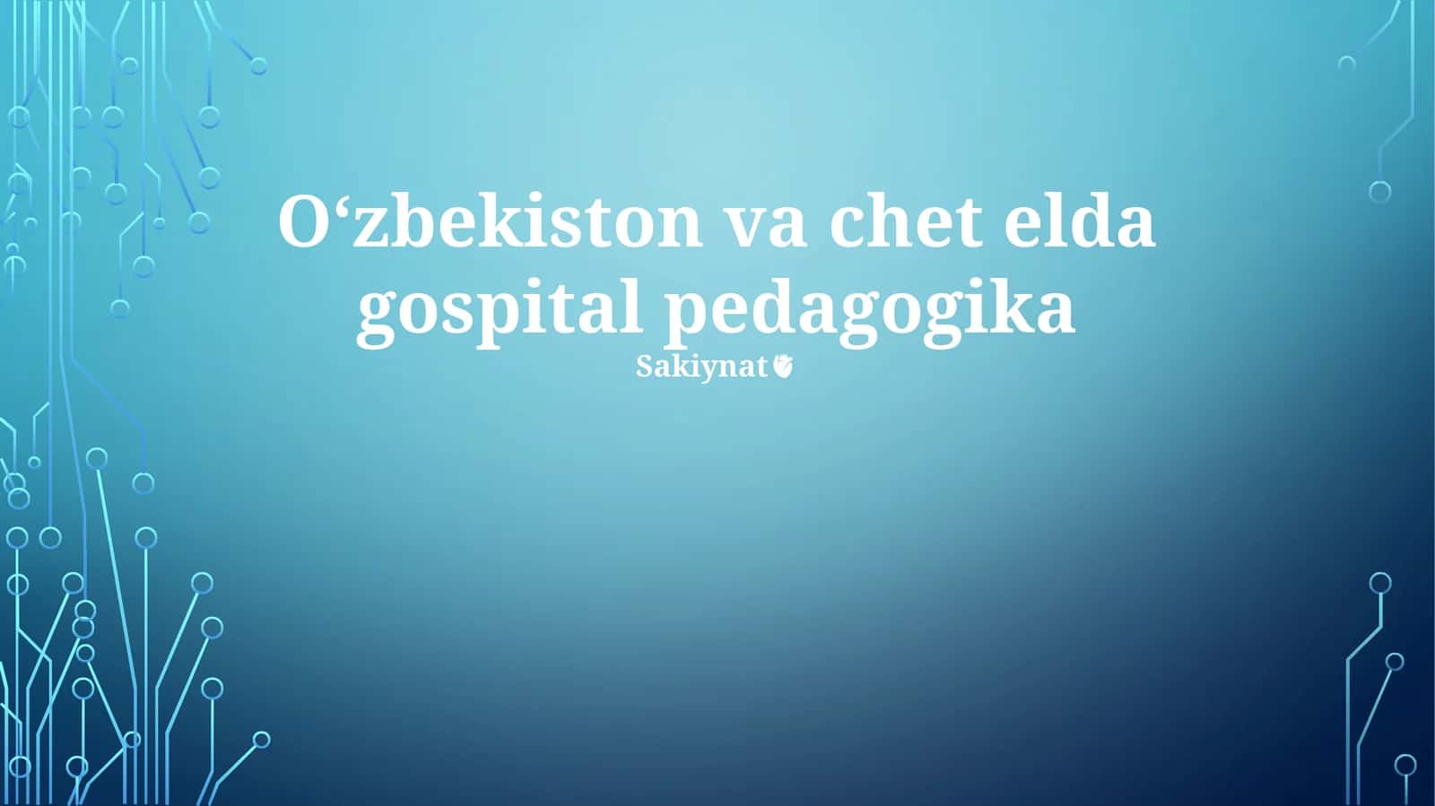 Kasalxona Pedagogikasi 1