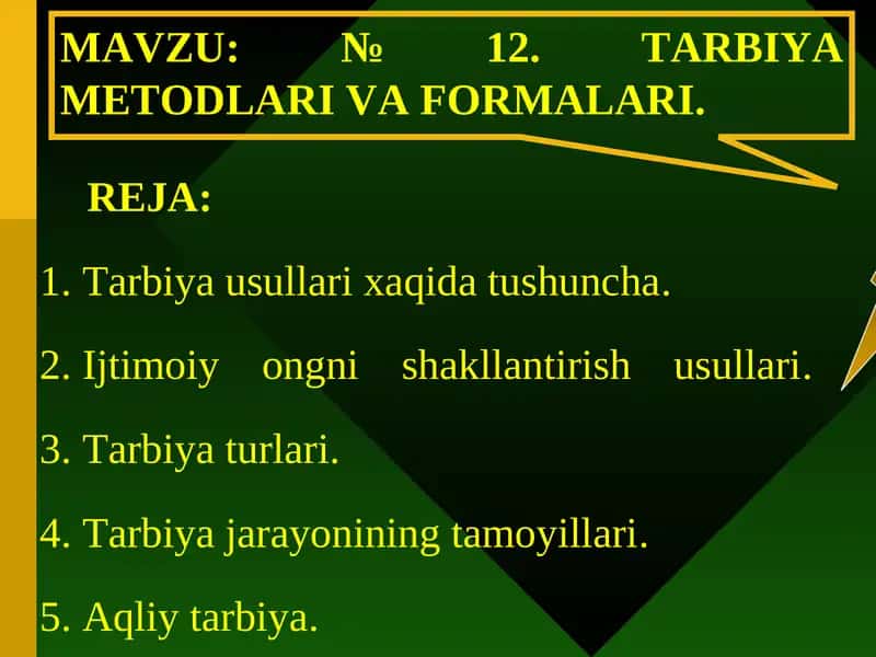TARBIYA METODLARI VA FORMALARI 1