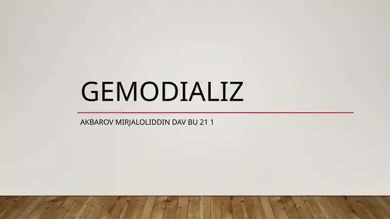 Gemodializ