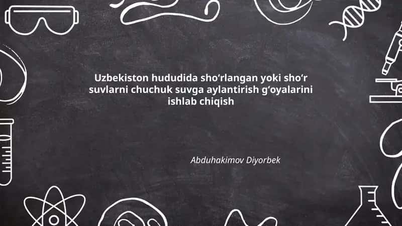 Oʻzbekistonda shoʻrlangan yer osti suvlarini tahlil qilib membranali (RO) texnologiyalarini joriy etish strategiyasi 1