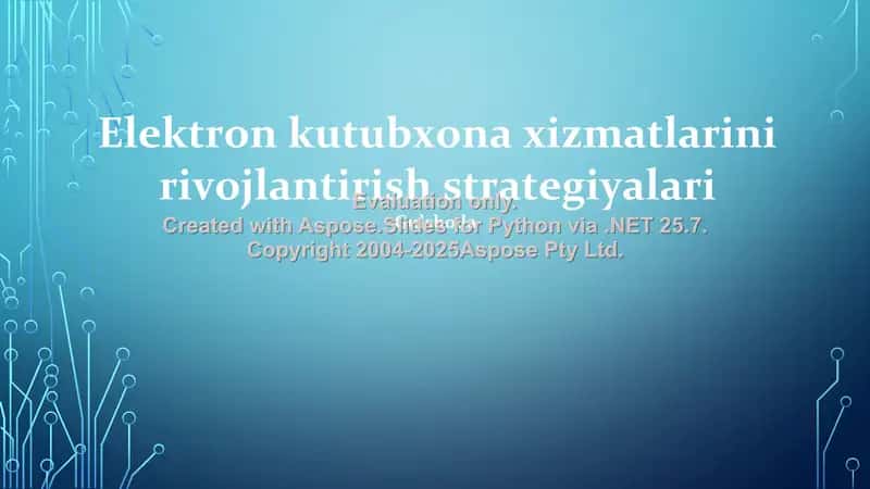 Elektron kutubxona xizmatlarini rivojlantirish strategiyalari 1