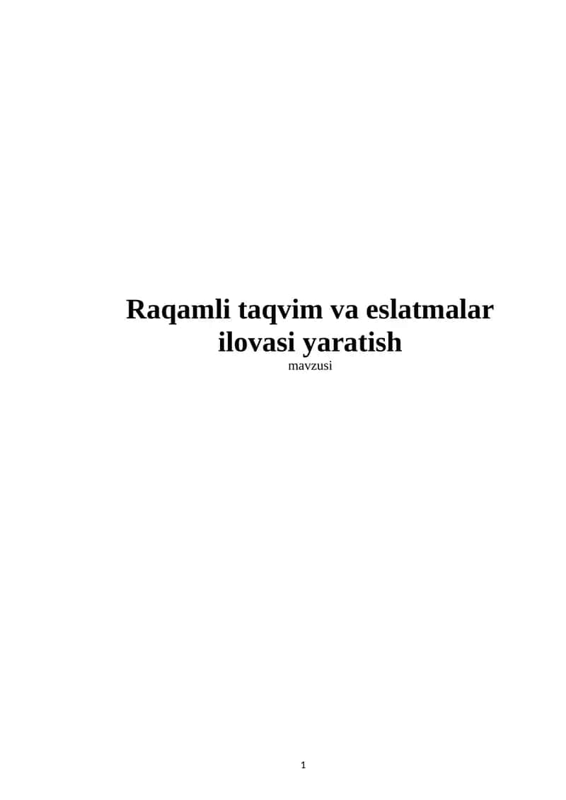 Raqamli taqvim va eslatmalar ilovasi yaratish 1