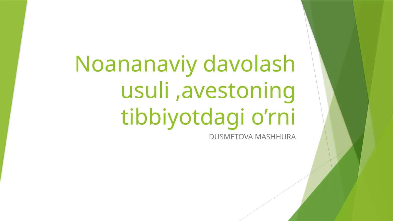 AVESTOning tibbiyotdagi o’rni 1