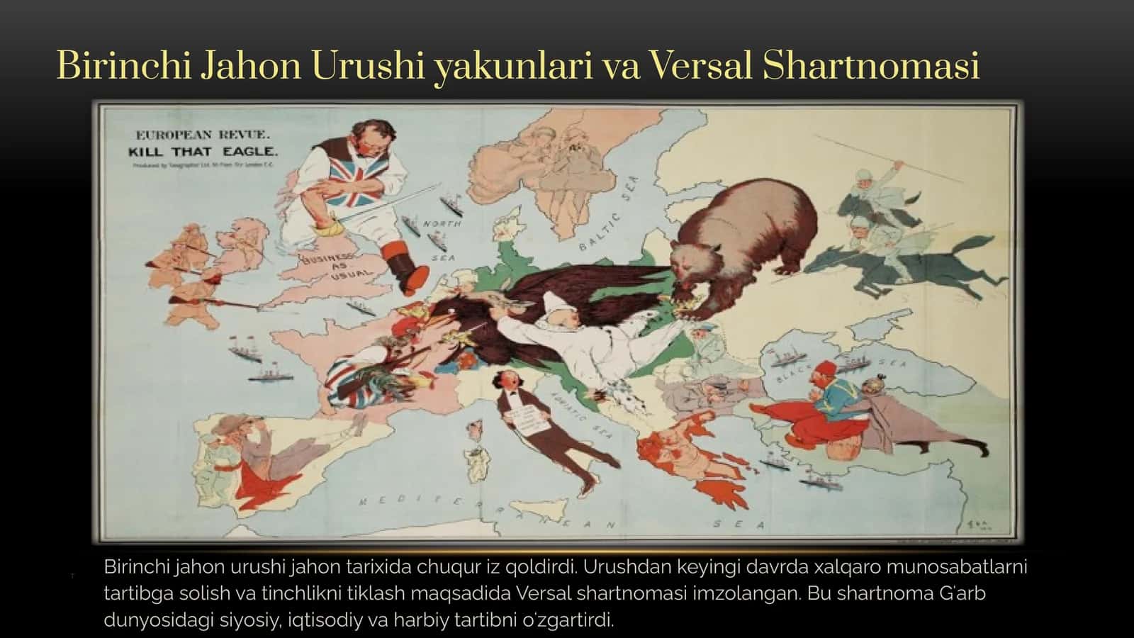 Birinchi Jahon Urushi yakunlari va Versal Shartnomasi 1