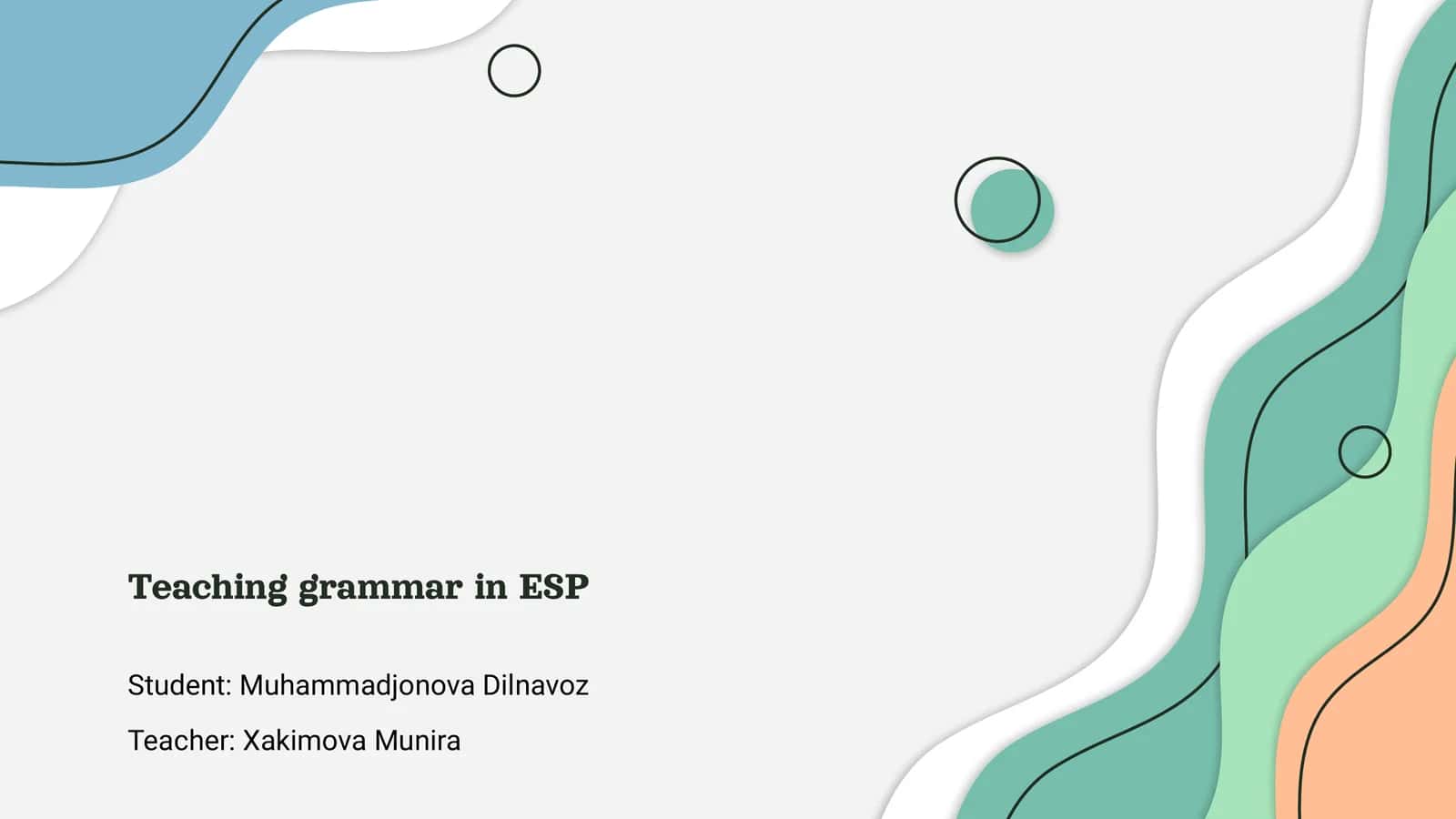 Teaching grammar in ESP 1