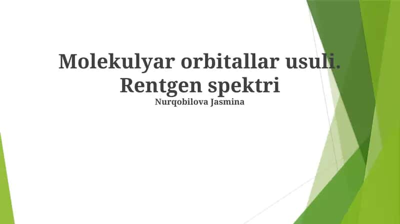 Molekulyar Orbital Metodi 1