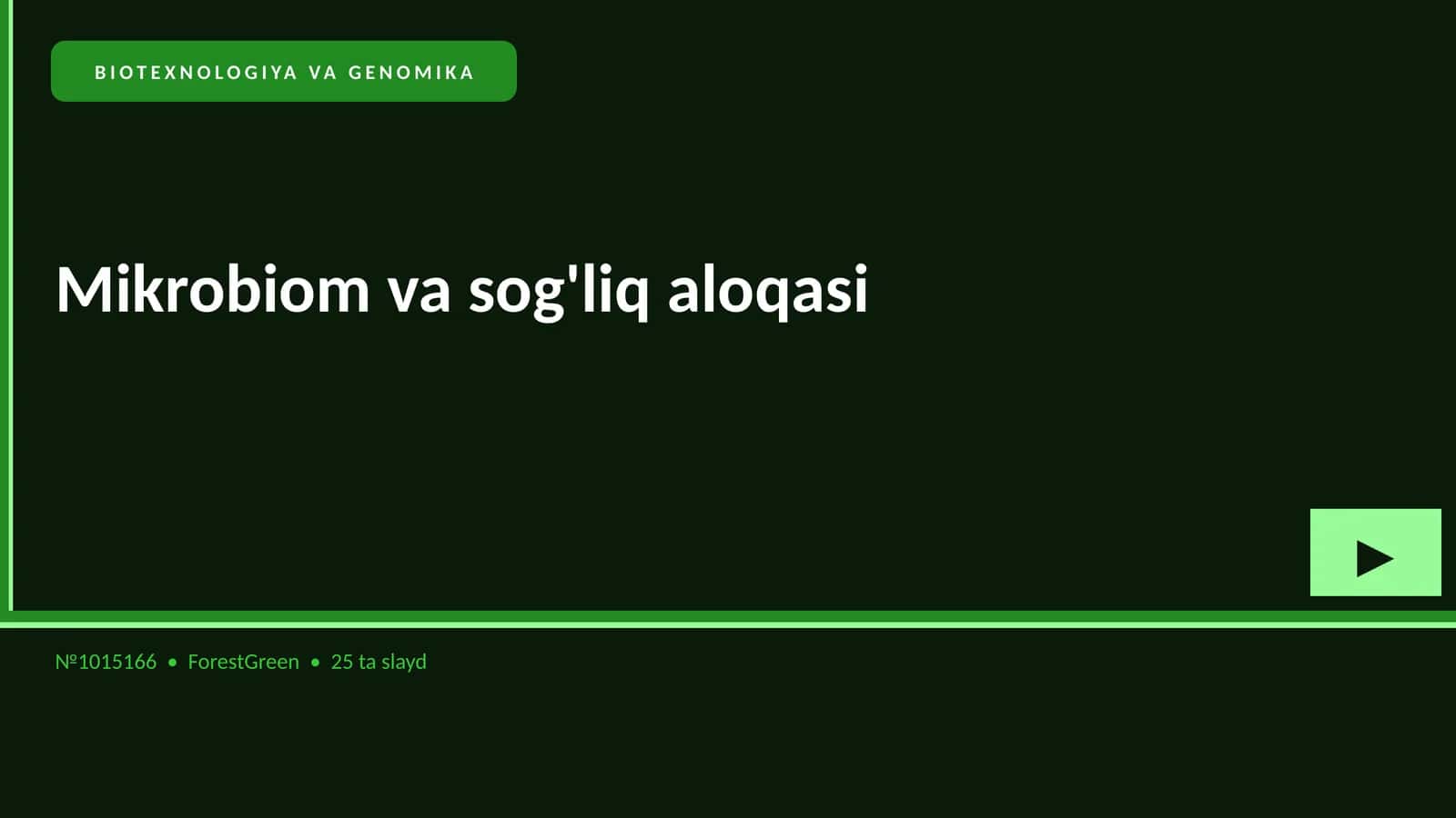 BIOTEXNOLOGIYA VA GENOMIKA 1