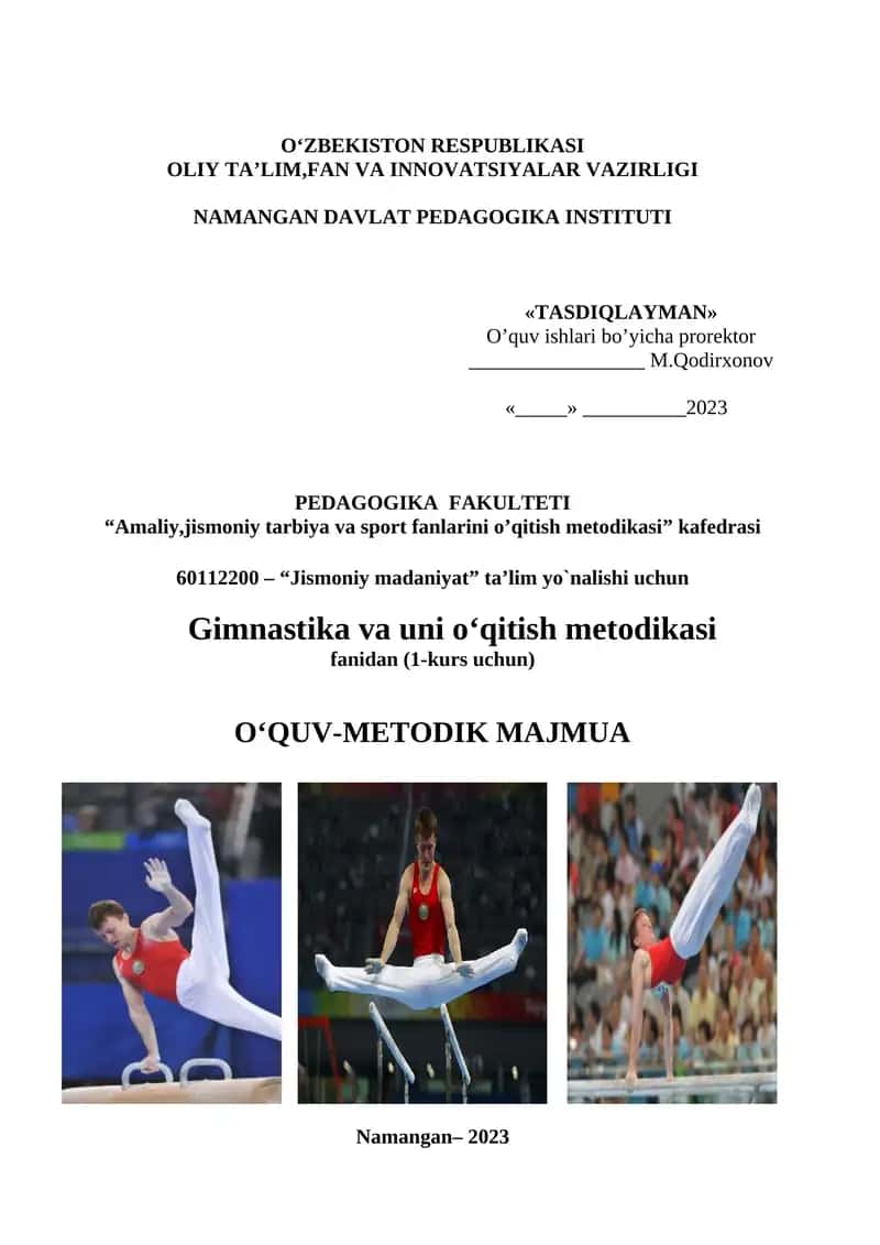 Gimnastika va uni o‘qitish metodikasi 1