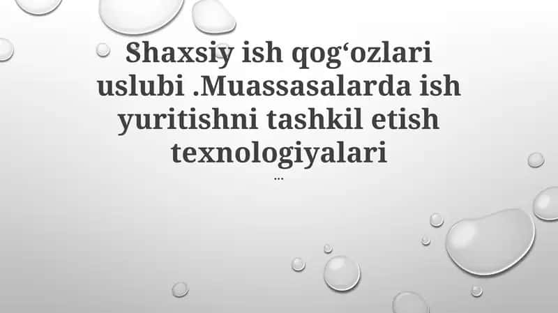 Shaxsiy ish qogʻozlari uslubi 1