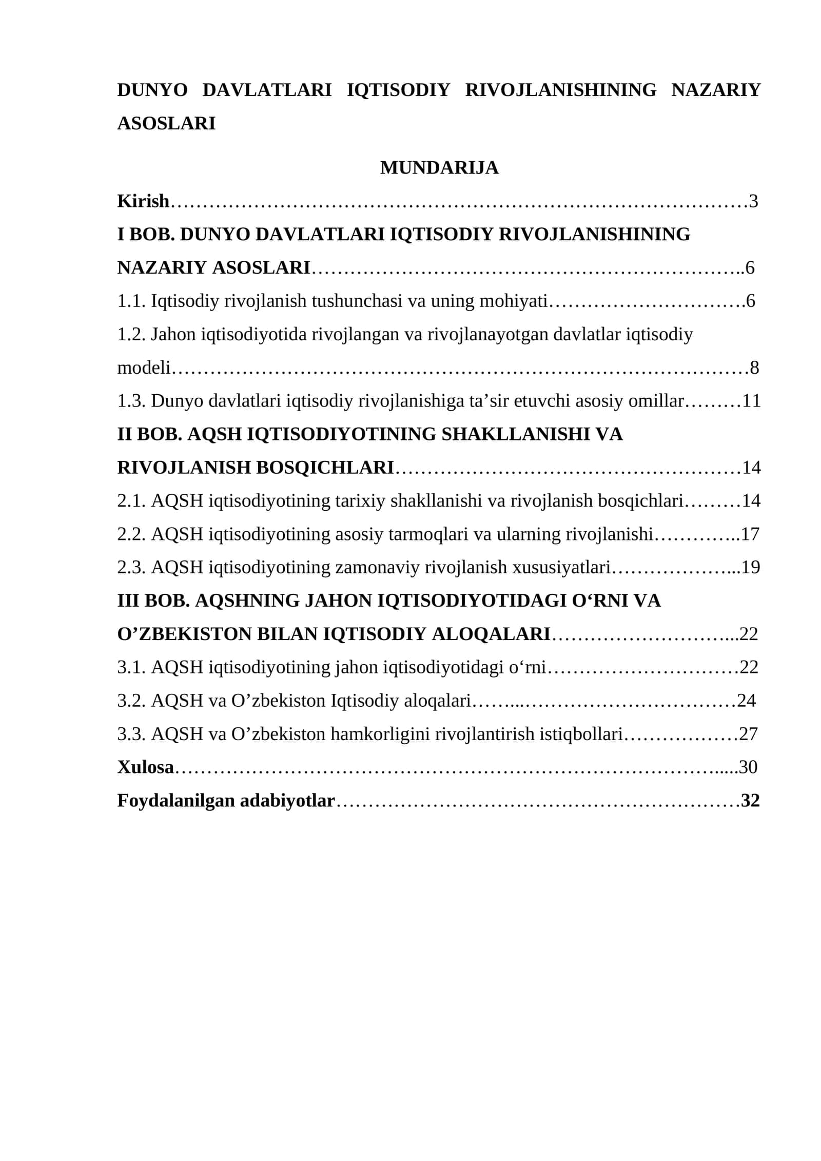 DUNYO DAVLATLARI IQTISODIY RIVOJLANISHINING NAZARIY ASOSLARI 1