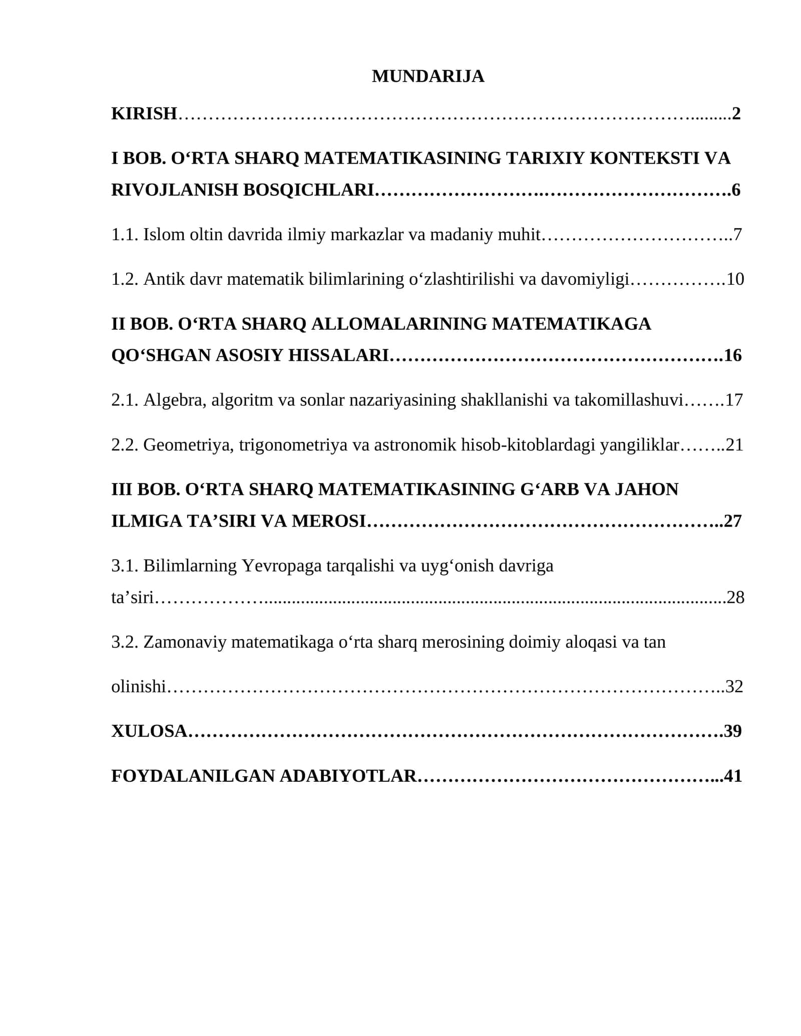 O‘RTA SHARQ ALLOMALARINING MATEMATIKAGA QO’SHGAN HISSASI 1