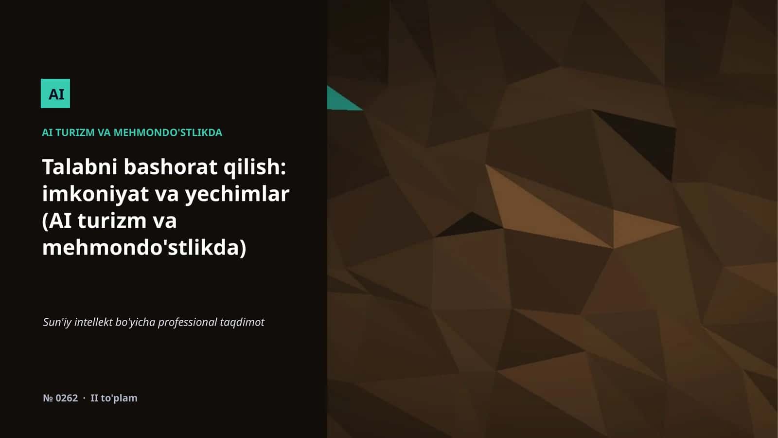 AI TURIZM VA MEHMONDO'STLIKDA 1