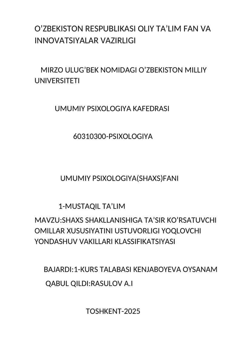 UMUMIY PSIXOLOGIYA(SHAXS)FANI 1