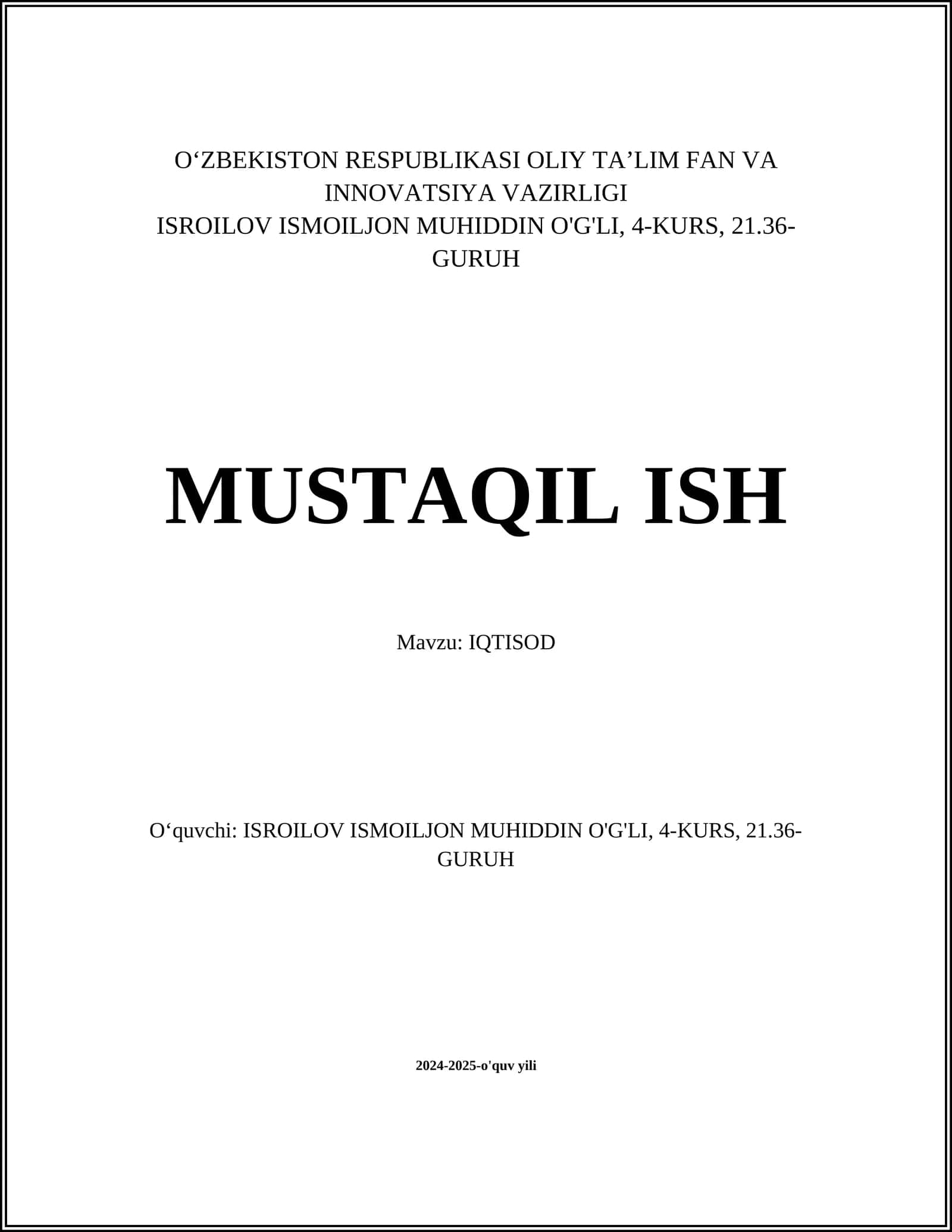 Iqtisodiy rivojlanish strategiyalari 1