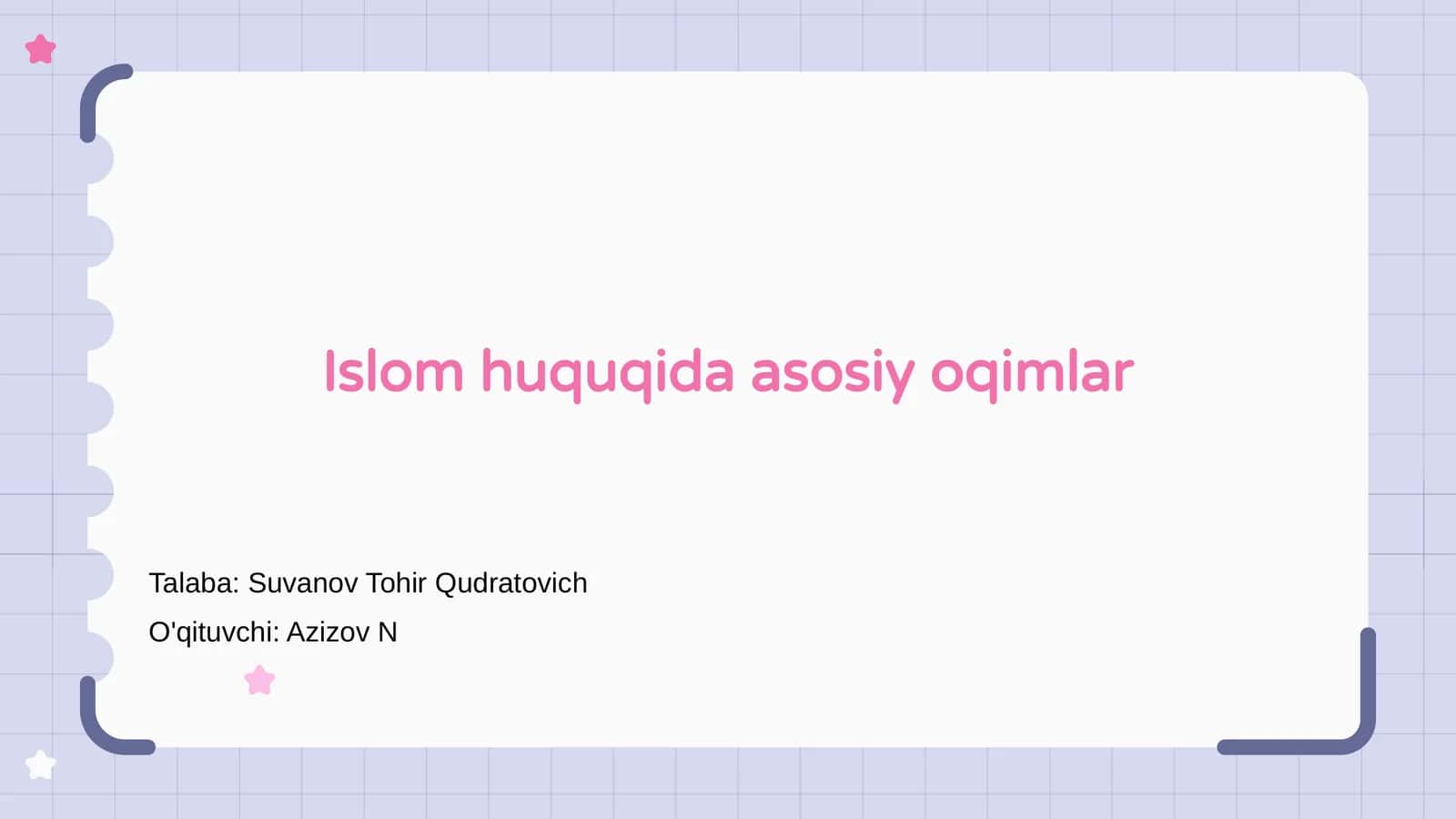 Islom huquqida asosiy oqimlar 1