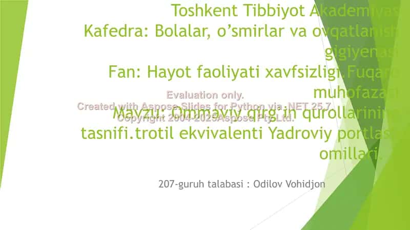 Ommaviy qirgʻin qurollari 1