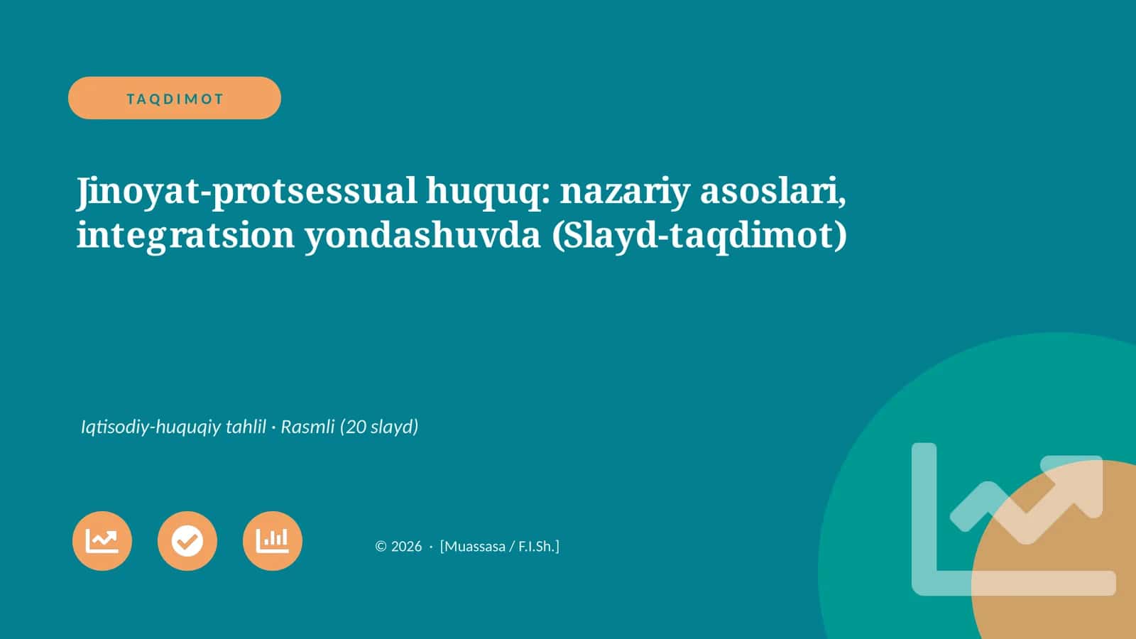 Jinoyat-protsessual huquq: nazariy asoslari, integratsion yondashuvda (Slayd-taqdimot) 1