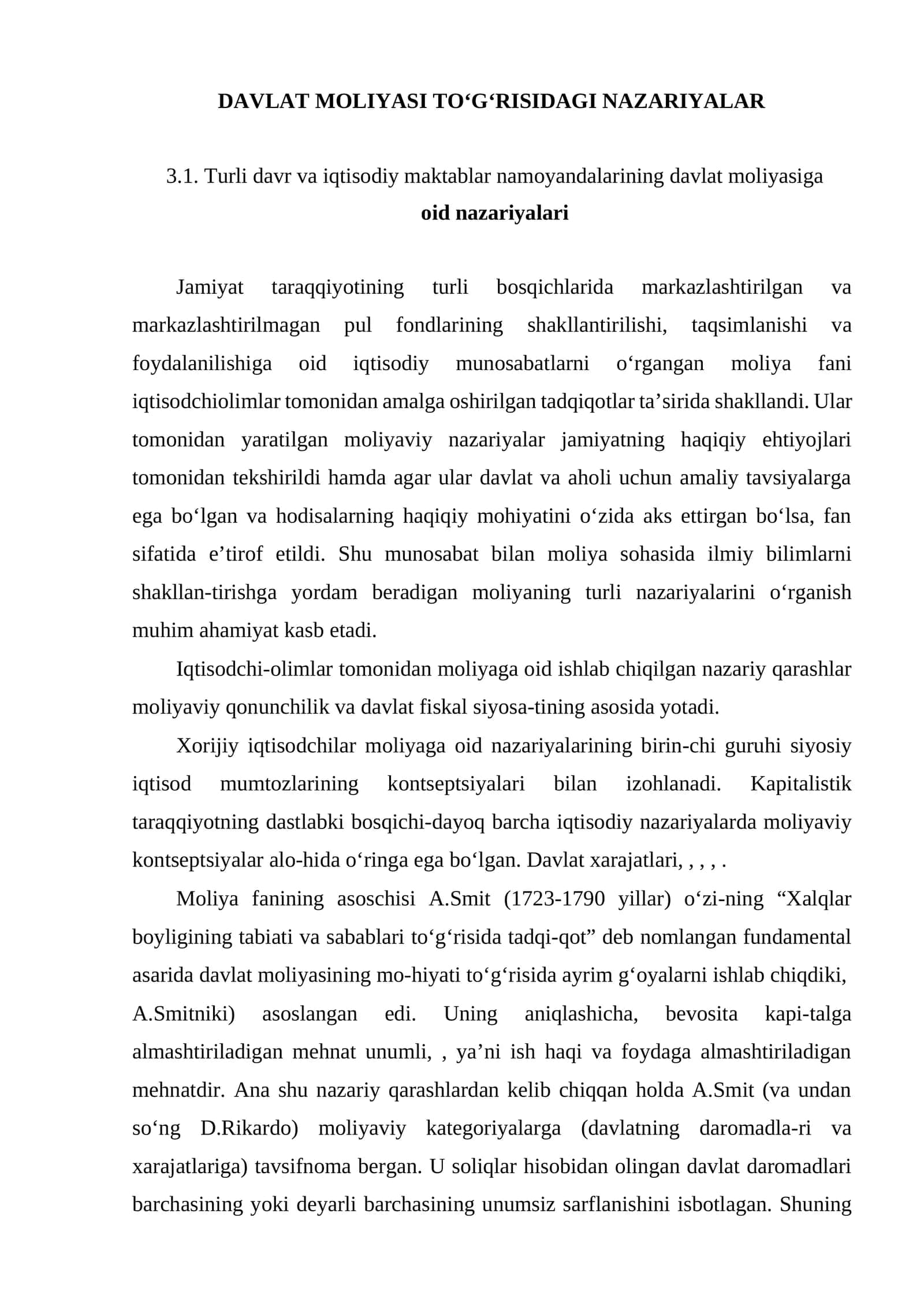 DAVLAT MOLIYASI TO'G'RISIDAGI NAZARIYALAR 1