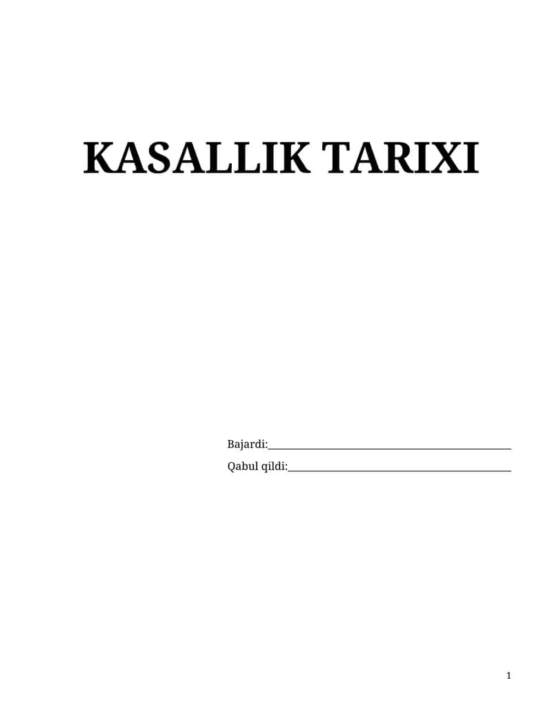 KASALLIK TARIXI TERAPIYA SHABLON 1