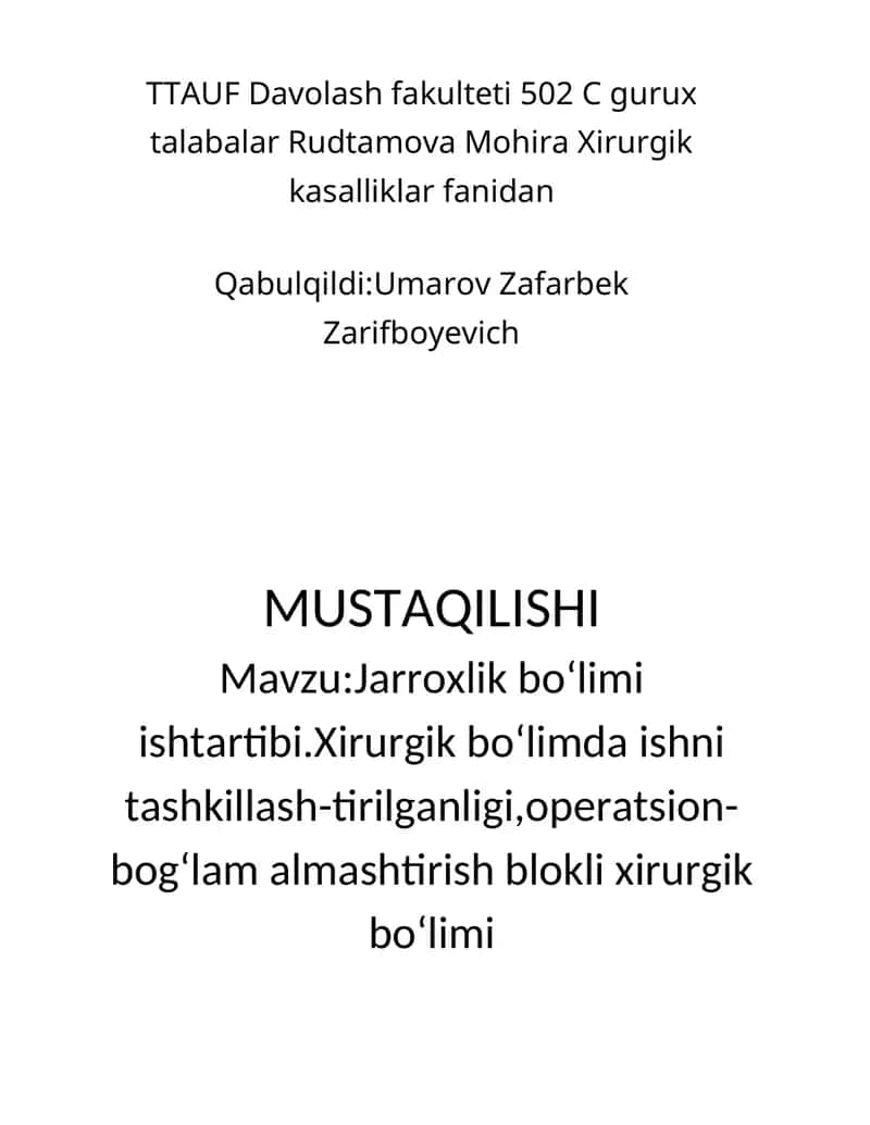 Jarroxlik bo‘limi ishtartibi 1