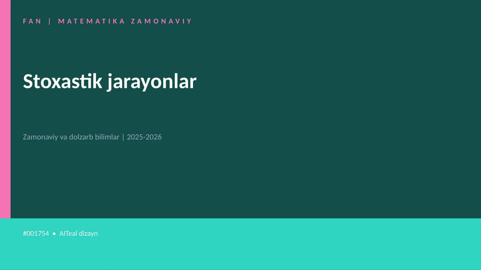 FAN | MATEMATIKA ZAMONAVIY 1