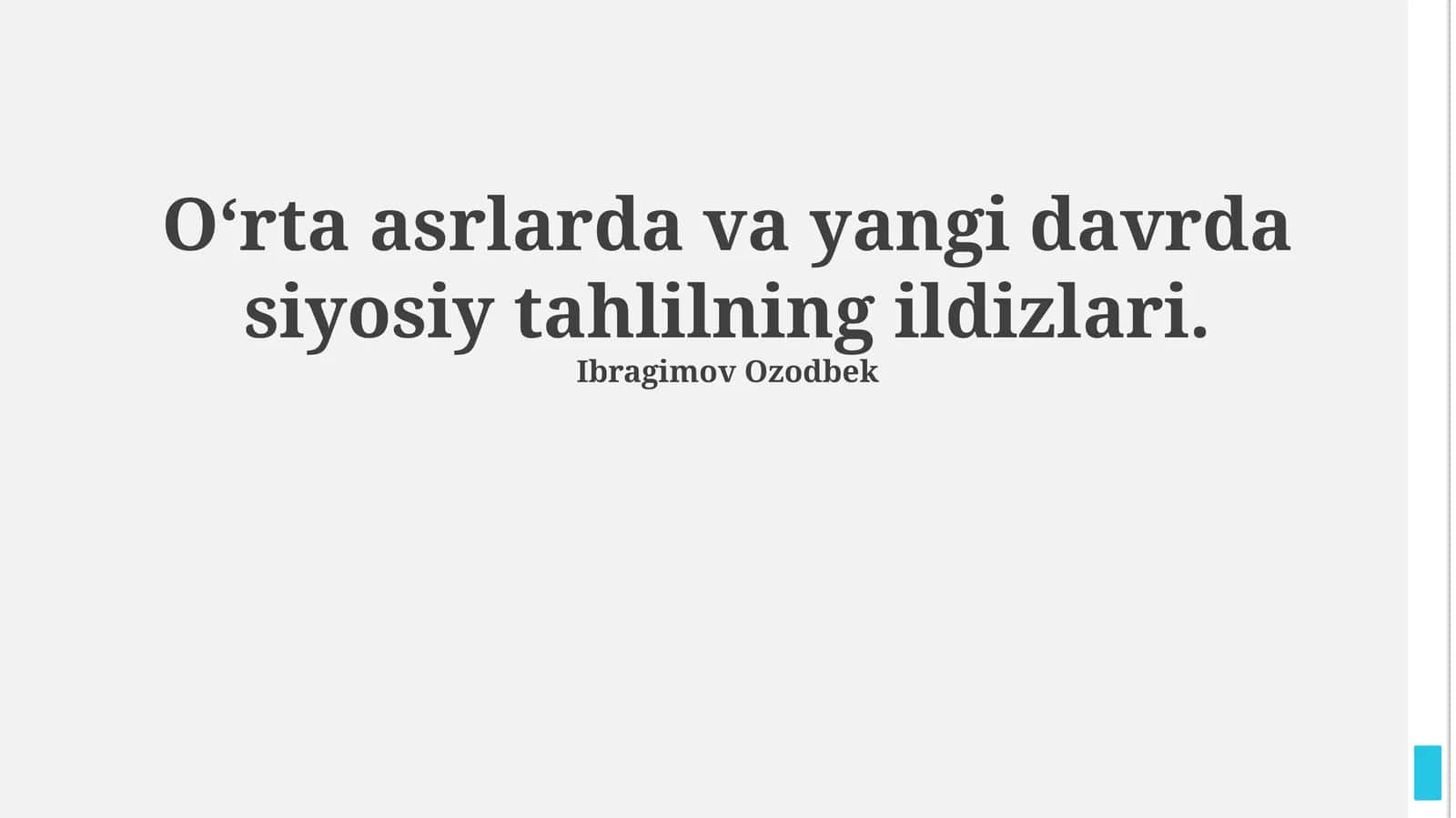 O‘rta asrlarda va yangi davrda siyosiy tahlilning ildizlari 1