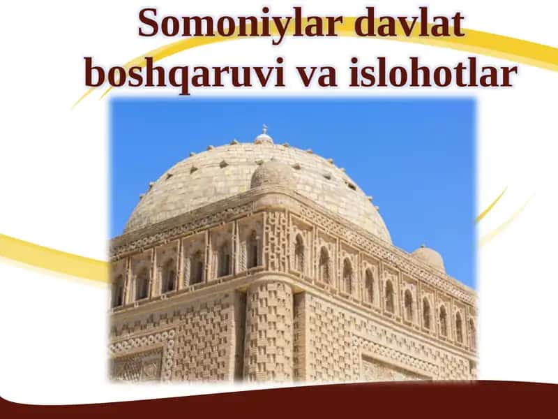 Somoniylar davlat boshqaruvivaislohotlar 1