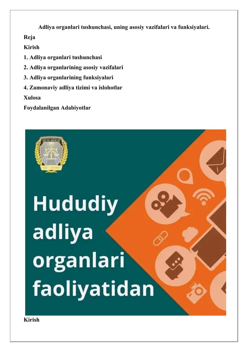 Adliya organlari tushunchasi 1