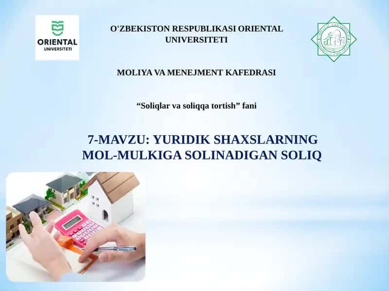 YURIDIK SHAXSLARNING MOL-MULKIGASOLINADIGAN SOLIQ 1