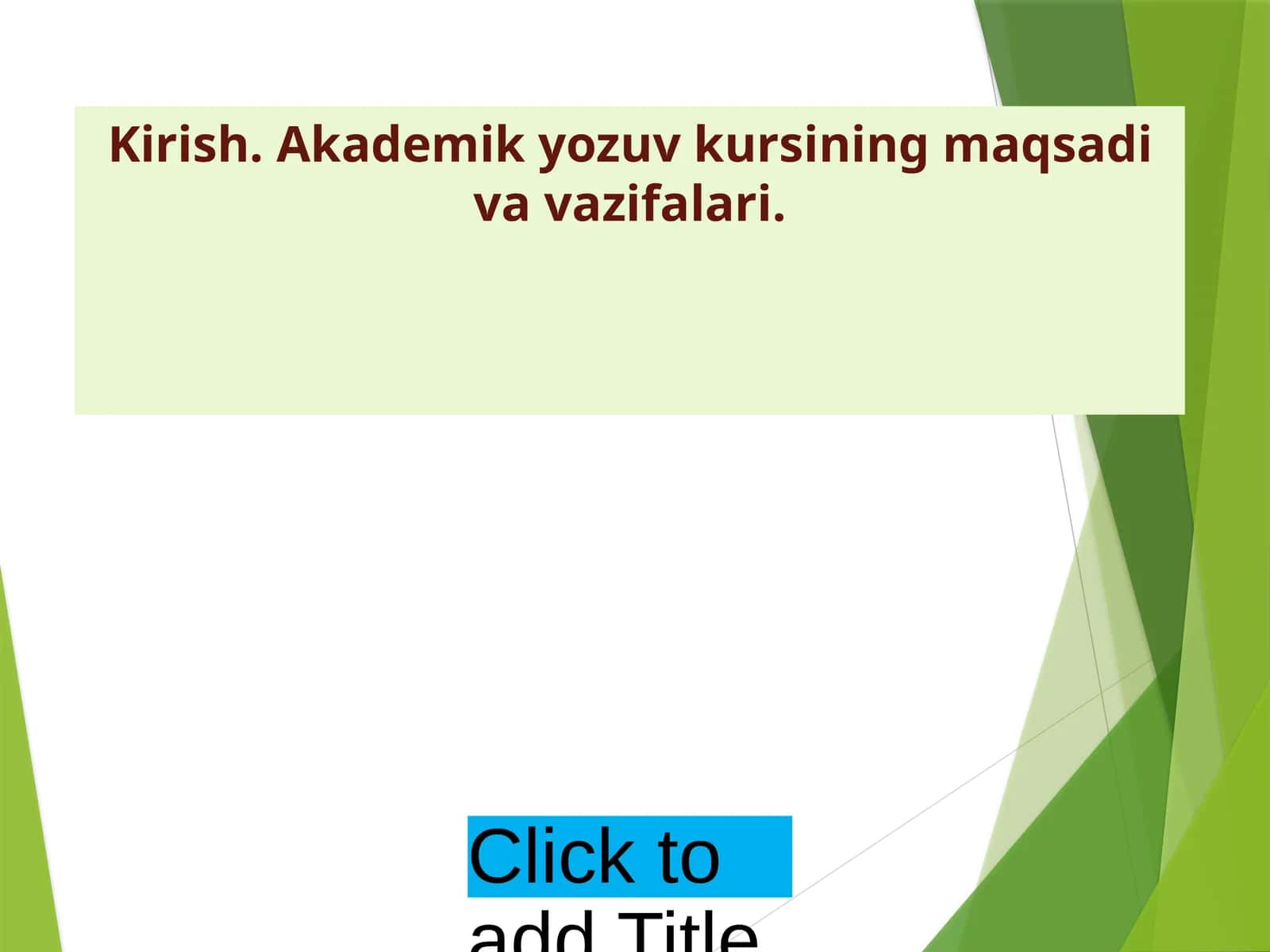 Akademik yozuv kursi 1