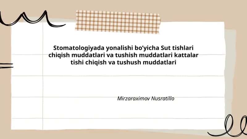 Sut tishlari chiqish va tushish muddatlari 1