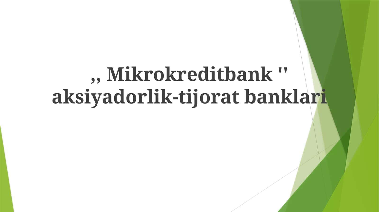 Mikrokredit Bank Model: Tuzilishi va Faoliyati 1