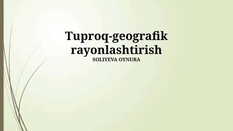 Tuproq-geografik rayonlashtirish 1