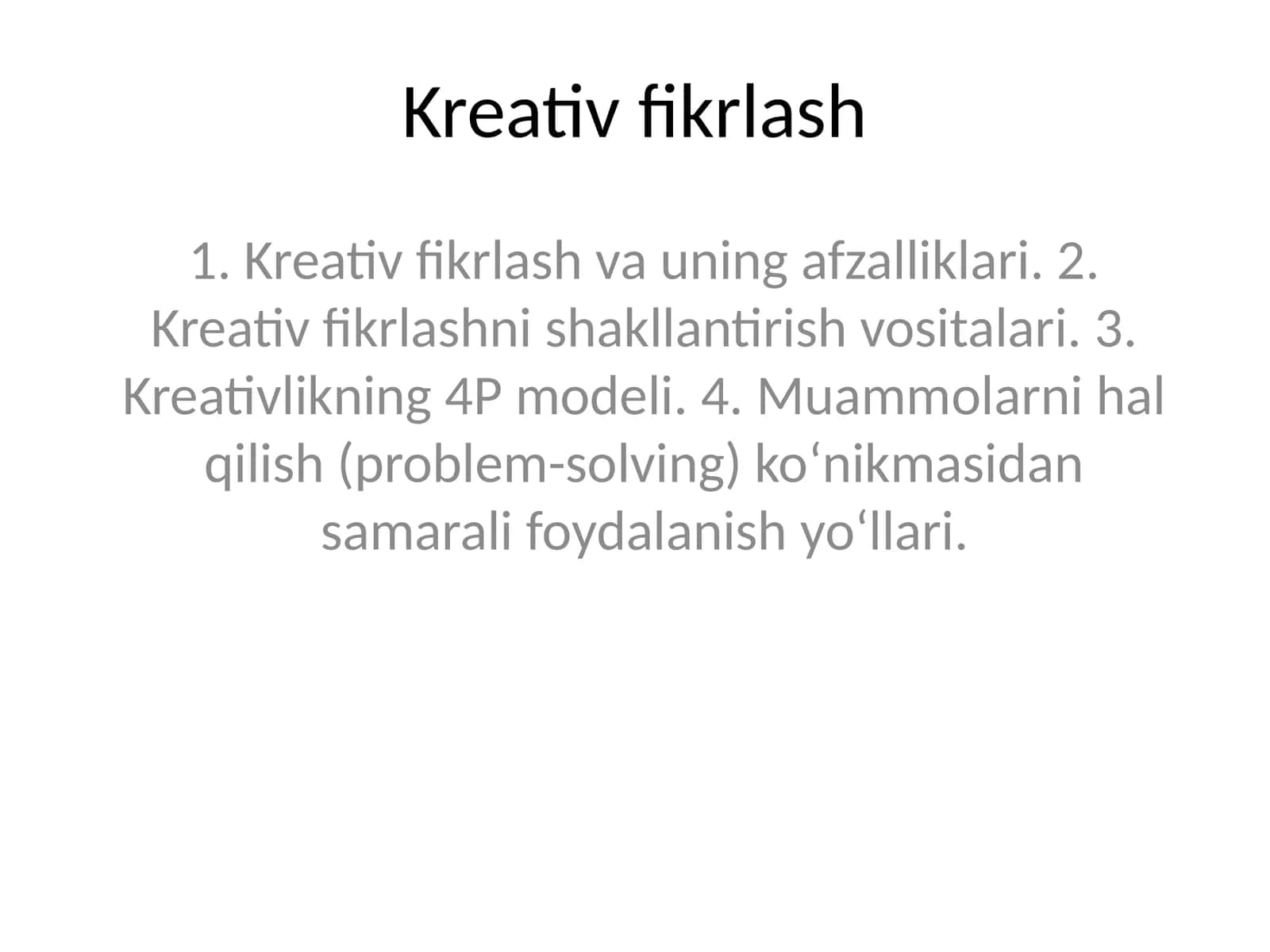 Kreativ fikrlash 1