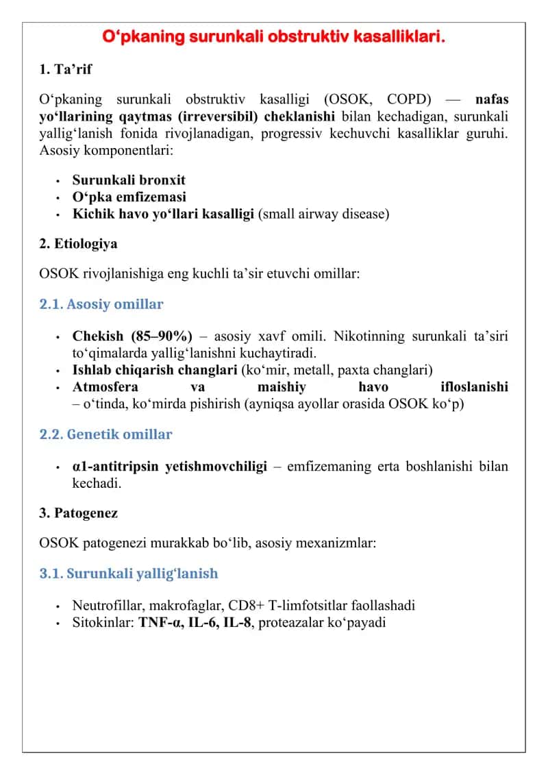 O‘pkaning surunkali obstruktiv kasalliklari 1